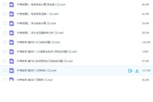 中考数理化冲刺课20课