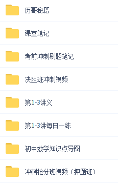 历程远历哥秘籍，笔记讲义，冲刺抢分班视频，初中数学思维导图插图