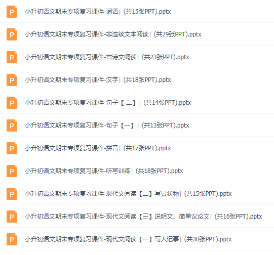 小升初语文期末专项复习课件ppt资料训练知识汇总试卷插图 小升初语文期末专项复习课件ppt资料训练知识汇总试卷插图