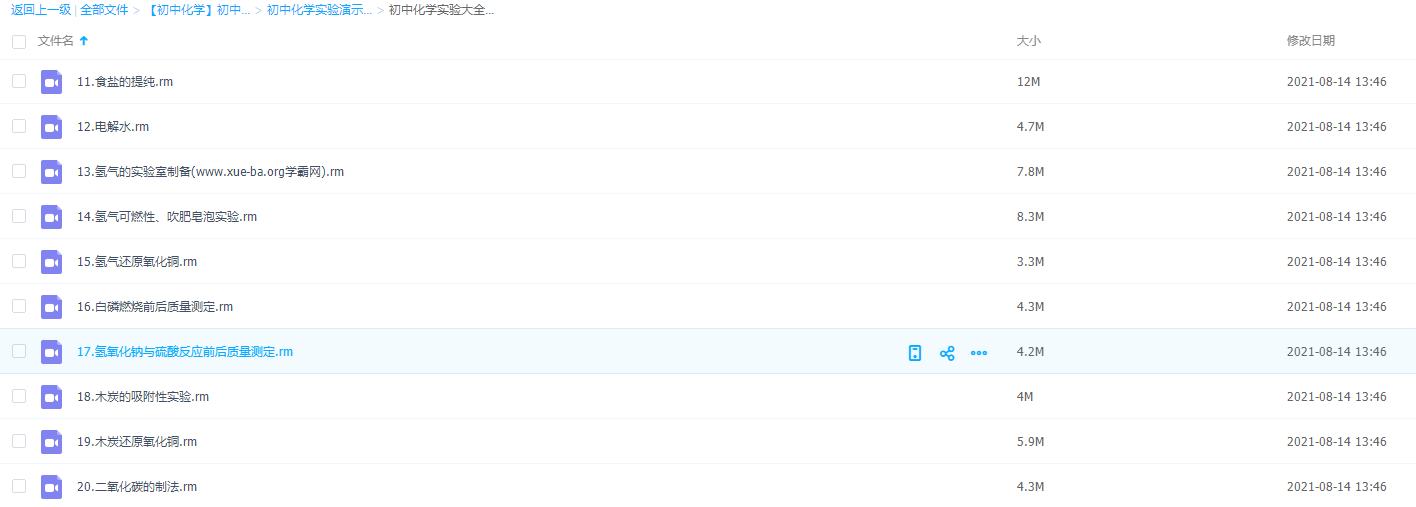 初中化学实验演示视频大全11-20食盐提纯电解水氢气还原氧化铜插图