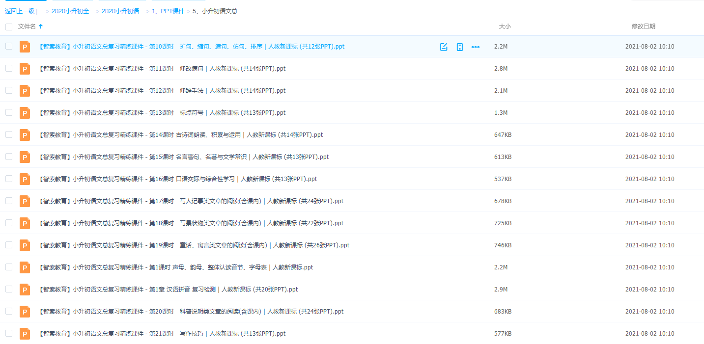 小升初语文总复习精练课件修辞病句人教新课标内容大全插图