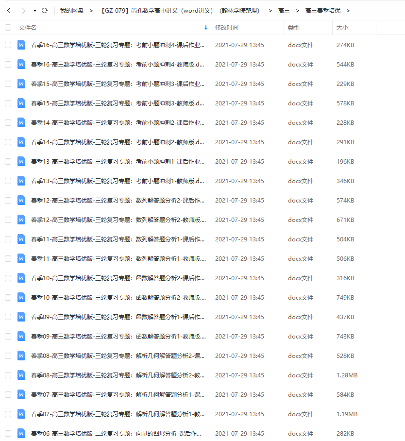 尚孔数学高中讲义(word讲义)高三春季培优课后作业教师版练习插图 尚孔数学高中讲义(word讲义)高三春季培优课后作业教师版练习插图