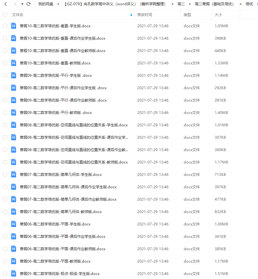 尚孔数学高中讲义(word讲义)高二寒假数学培优版插图 尚孔数学高中讲义(word讲义)高二寒假数学培优版插图