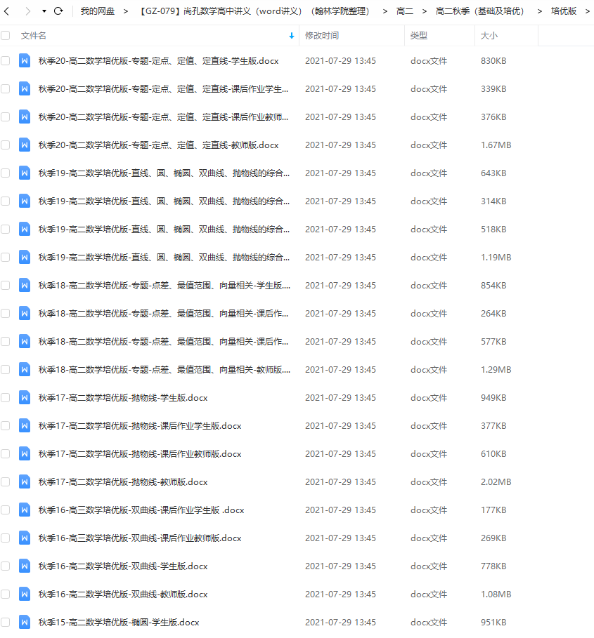 尚孔数学高中讲义word讲义秋季高二数学提升版培优版插图