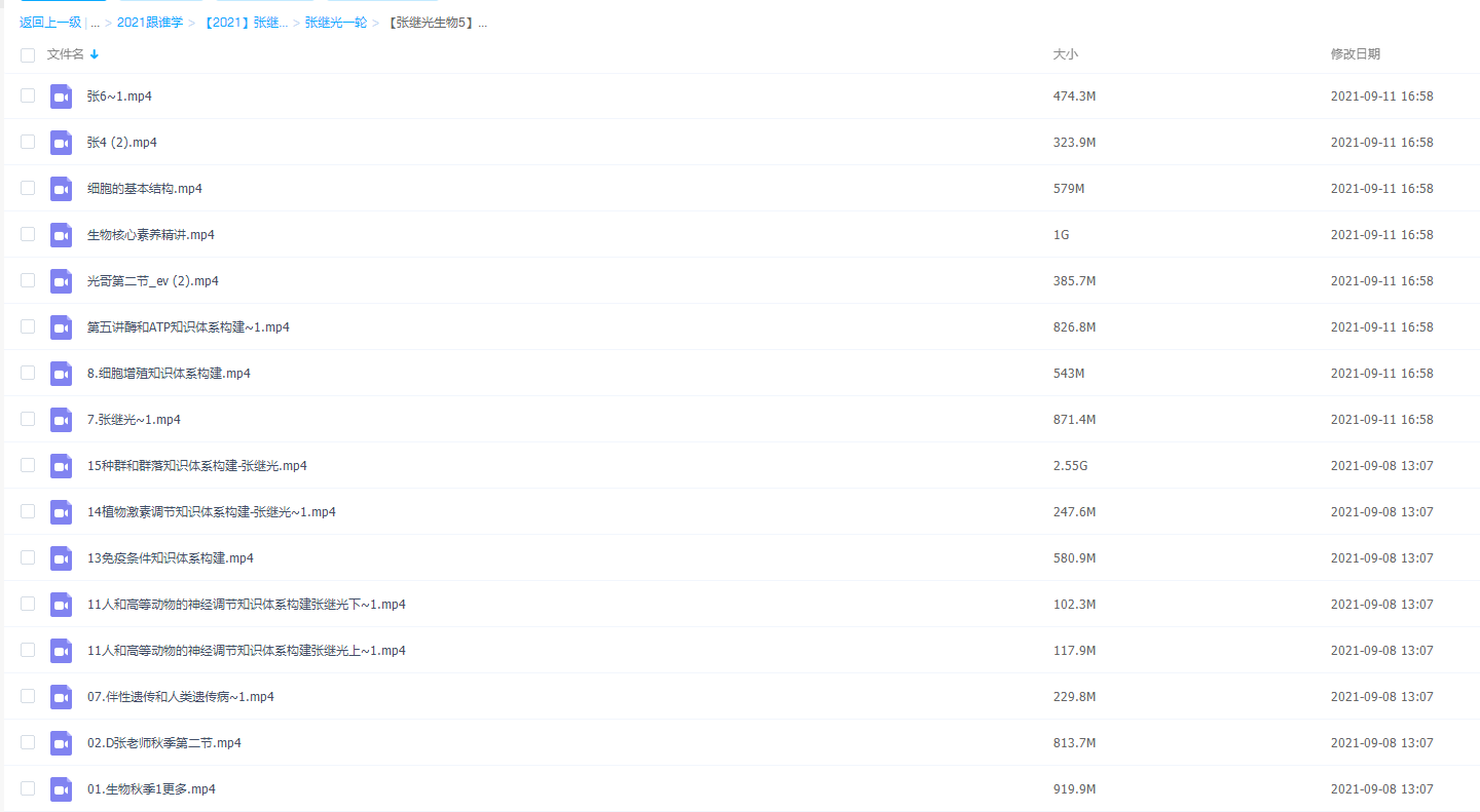 2021跟谁学张继光生物一轮复习秋季班插图