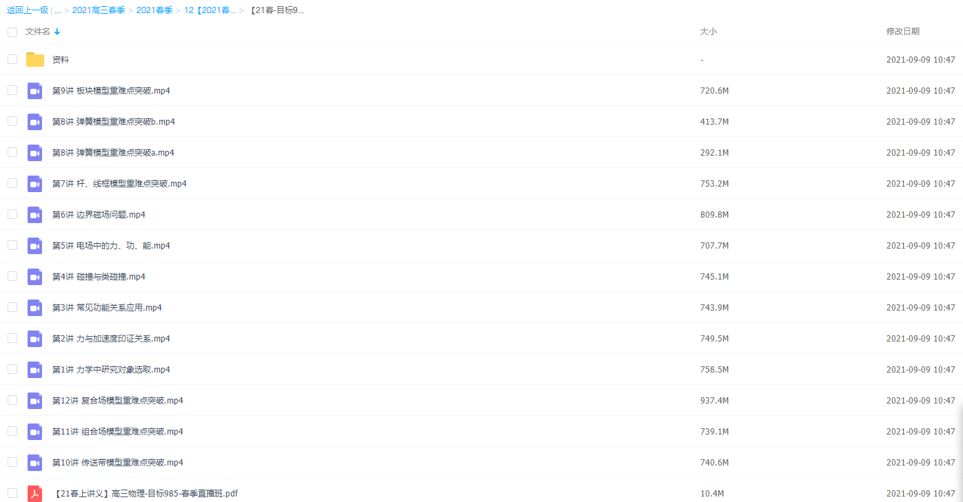 2021学而思高三章进物理春季二轮复习(下)目标985直播班插图 2021学而思高三章进物理春季二轮复习(下)目标985直播班插图