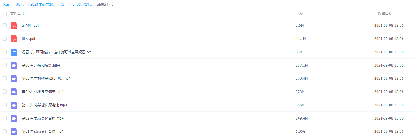 2021学而思高一化学郑瑞寒假班（新人教）插图1