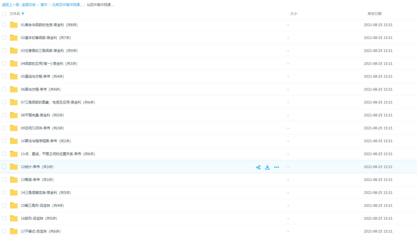 北京四中高中网课高一数学高清课堂知识点总结及公式大全插图 北京四中高中网课高一数学高清课堂知识点总结及公式大全插图