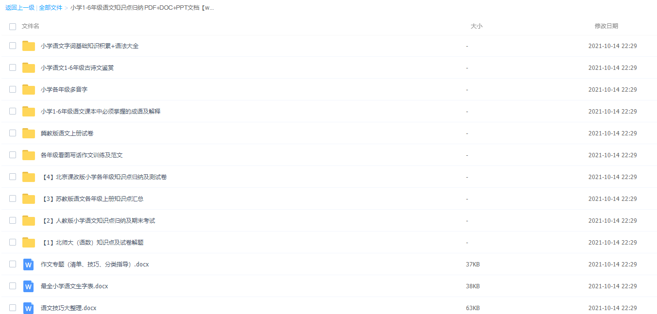 小学1-6年级语文知识点归纳插图