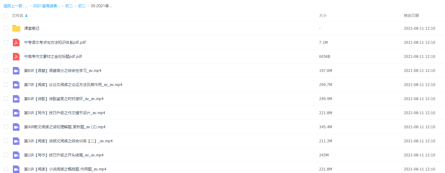 高途2021年初二语文暑期班(王先意完结)插图1 高途2021年初二语文暑期班(王先意完结)插图1