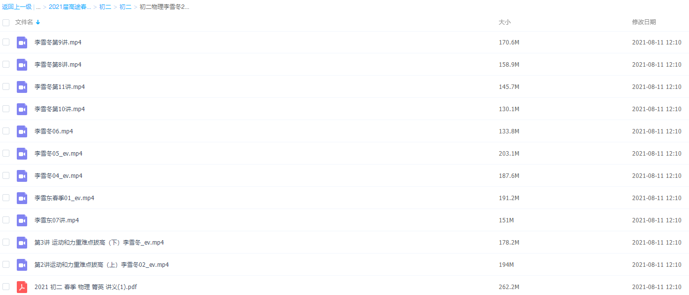 2021高途初二李雪冬物理春季班视频课程插图 2021高途初二李雪冬物理春季班视频课程插图