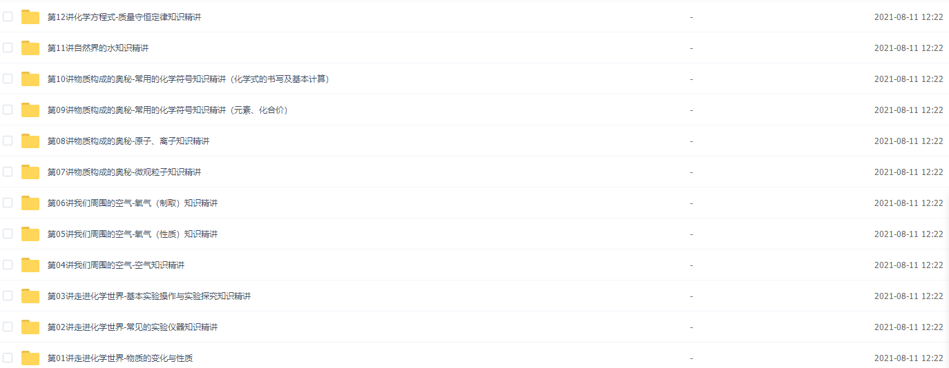 【30967】2018初三新生化学年卡目标满分班（人教版）【62讲,陈潭飞】插图