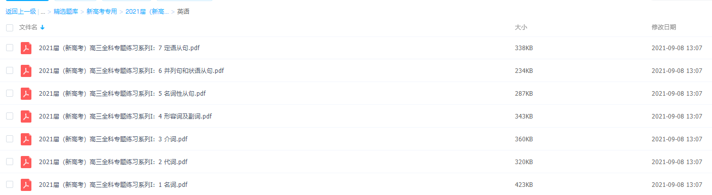 2021届(新高考)高三英语专题练习系列Ⅰ插图 2021届(新高考)高三英语专题练习系列Ⅰ插图