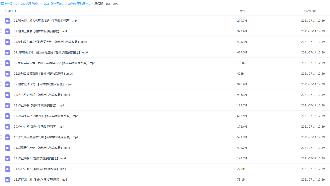 2021高考地理张艳平一轮暑期班视频课程插图