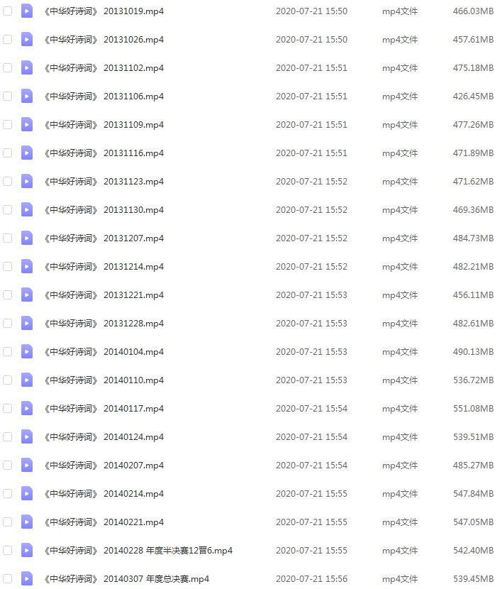 河北卫视《中华好诗词》全部视频高清版，共231集，119G插图