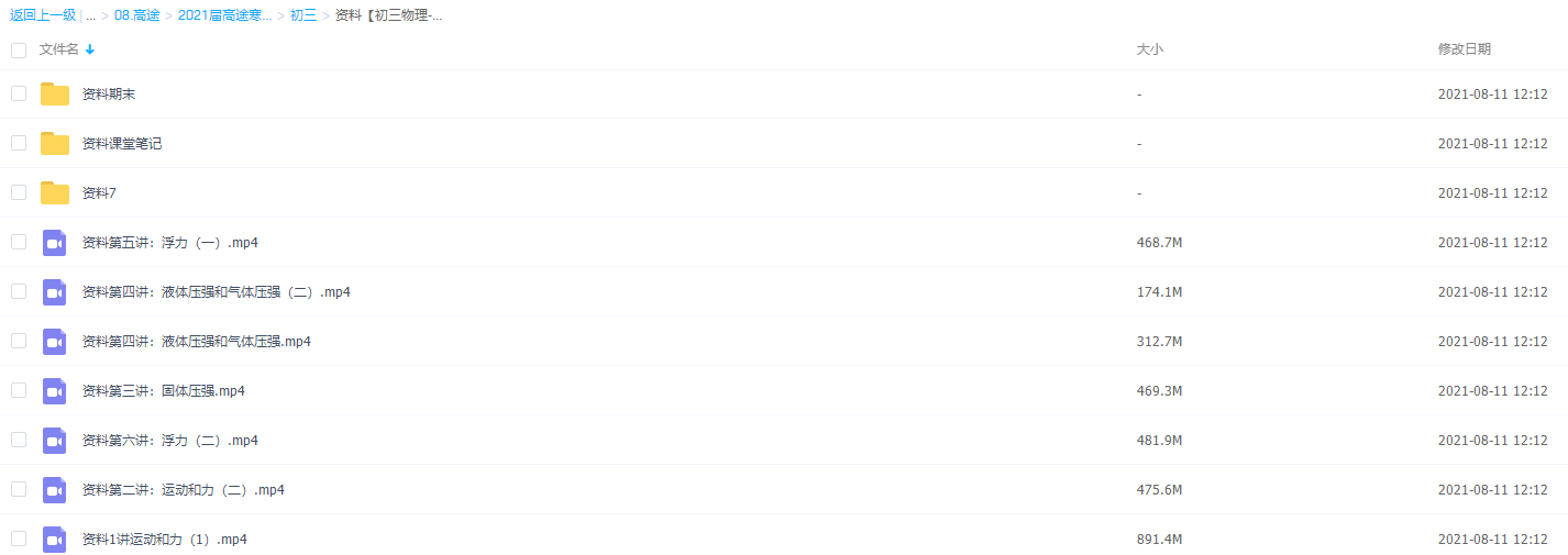高途课堂2021郭志强初三物理寒假初中视频课程插图