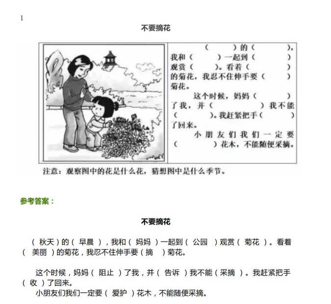 最新小学生看图写话填空练习50篇（篇篇经典）包含参考答案插图1