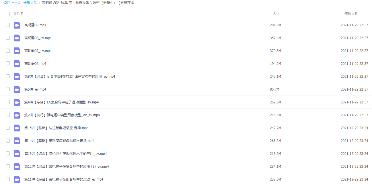 高明静2021秋季高二物理秋季尖端班更新15讲插图