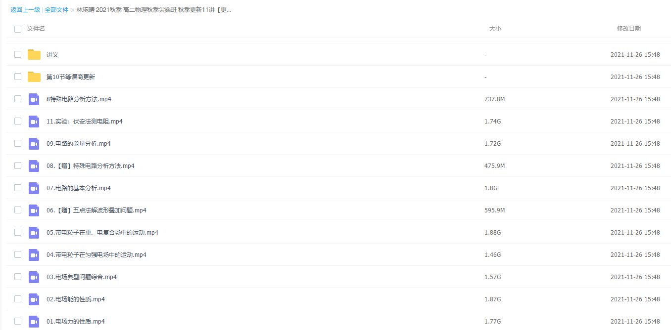 林琬晴2021秋季高二物理秋季尖端班更新11讲插图