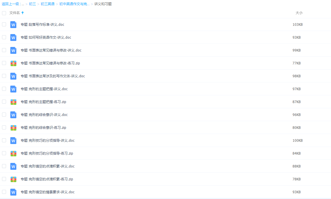简单学习网初中英语作文与完形专项突破课插图1 简单学习网初中英语作文与完形专项突破课插图1