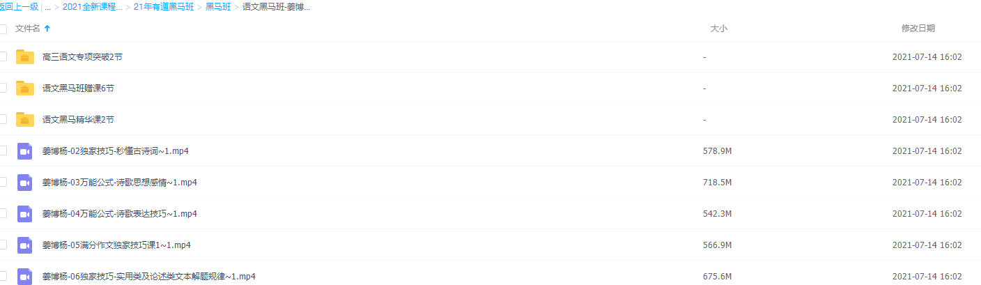 有道精品课2021年高考语文姜博杨黑马班全套视频插图