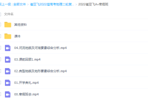 猿辅导崔亚飞2022届高考地理A+班二轮复习寒春联报寒假班更新4讲