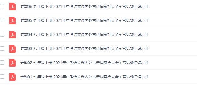 初中2021年中考语文课内外古诗词赏析大全插图