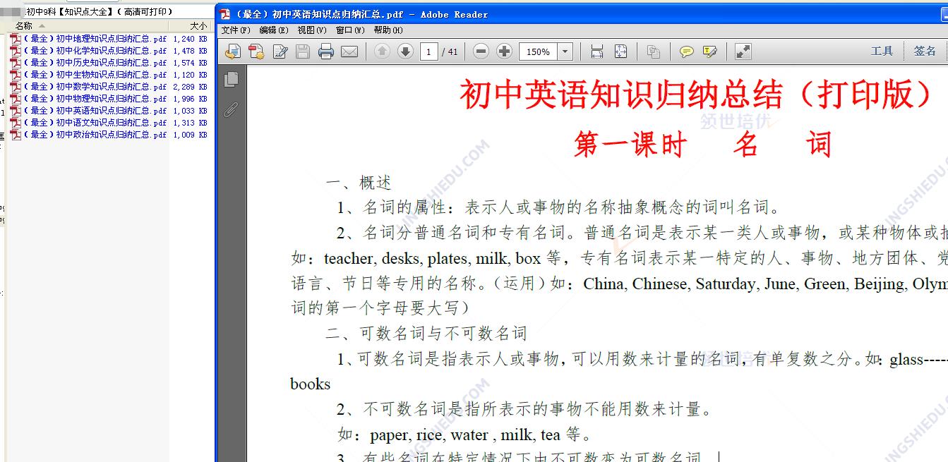 初中9科【知识点大全】(高清可打印)插图 初中9科【知识点大全】(高清可打印)插图
