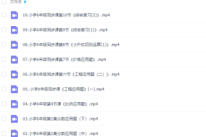 好芳法课堂：王昆仑小学数学6年级同步课程