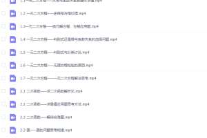 孙维刚初中数学（初三）26课视频课程