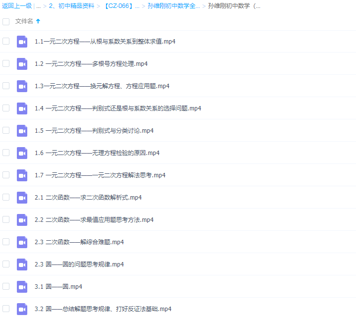 孙维刚初中数学（初三）26课视频课程插图