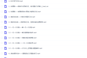 孙维刚初中数学（初一）视频课程21讲