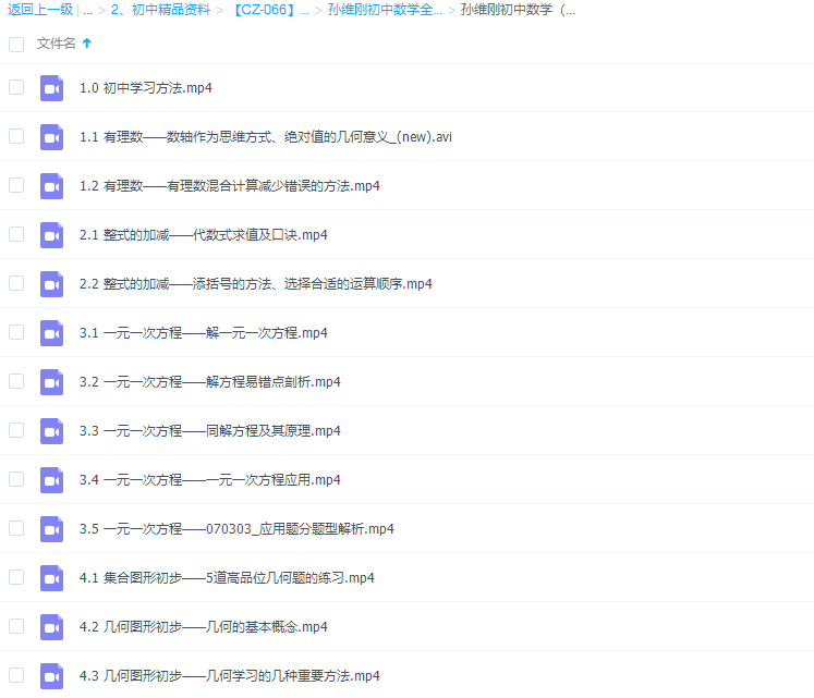 孙维刚初中数学（初一）视频课程21讲插图