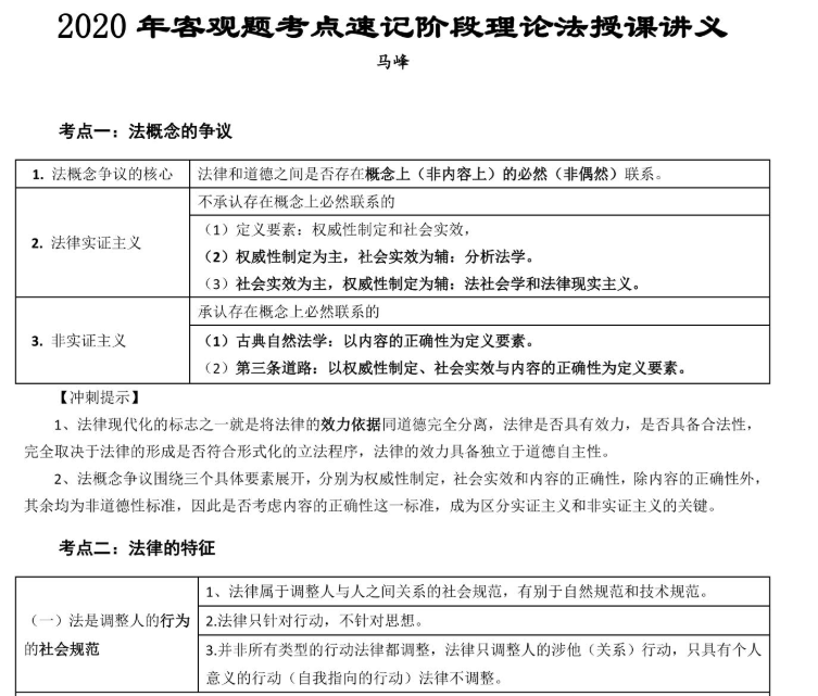 司法考试2020众合法考马峰理论法冲刺押题专题插图 司法考试2020众合法考马峰理论法冲刺押题专题插图