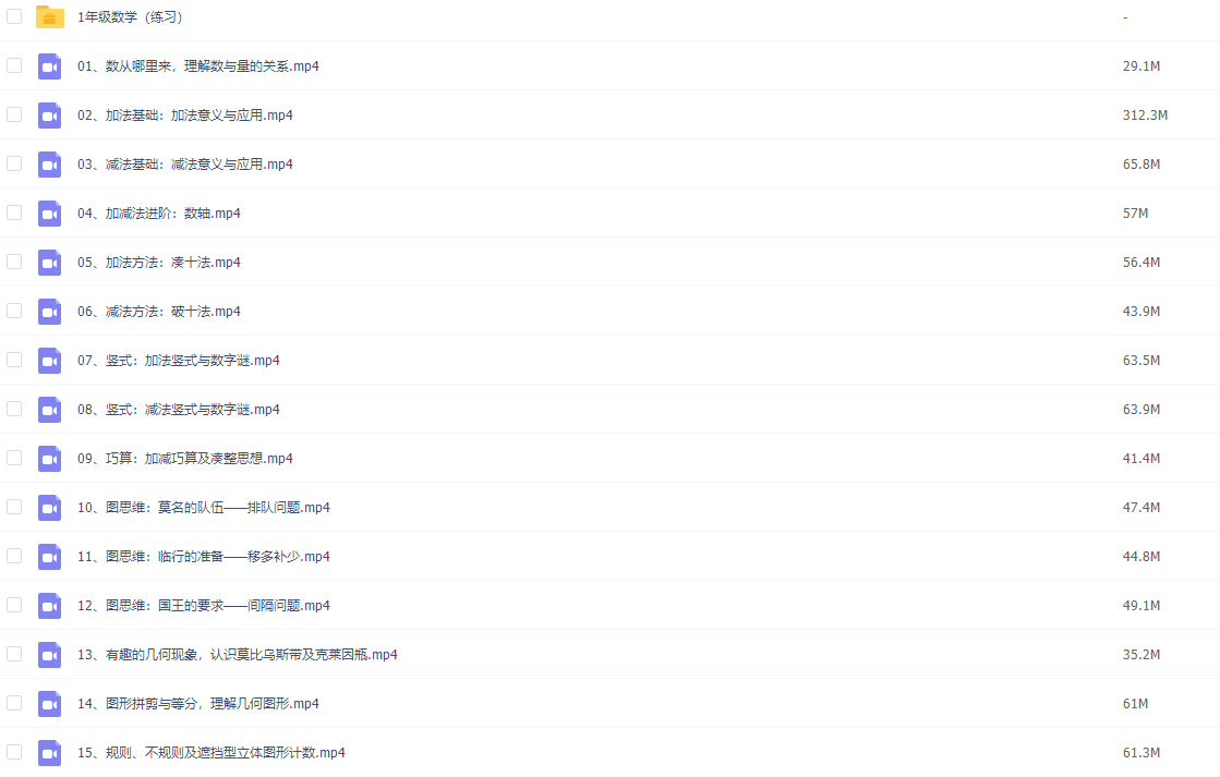 常青藤爸爸一年级数学进阶提高课全套教学视频15集插图 常青藤爸爸一年级数学进阶提高课全套教学视频15集插图