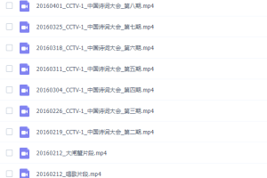 《中国诗词大会》第一季到第四季 MP4视频