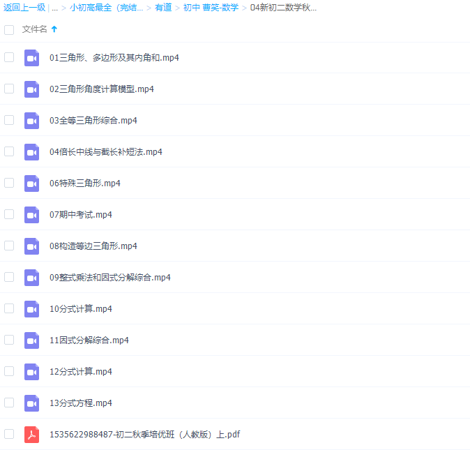 初中数学有道精品曹笑新初二数学秋季培优班(人教版)视频课程完结插图1 初中数学有道精品曹笑新初二数学秋季培优班(人教版)视频课程完结插图1