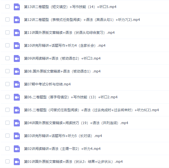 作业帮王凯皎初二英语2021春季冲顶班课程完结插图