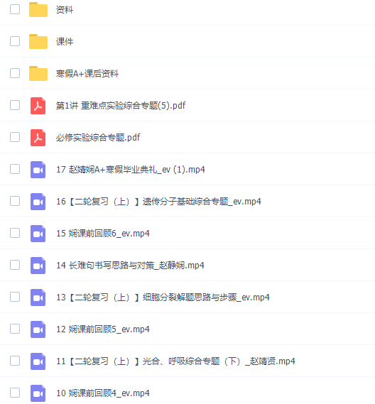 猿辅导赵静娴2022届高考生物二轮复习寒春联报寒假班视频课程完结插图