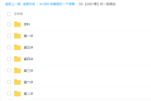 学而思毕春艳初一英语下学期课外辅导讲课视频（2021创新班全国通用版）