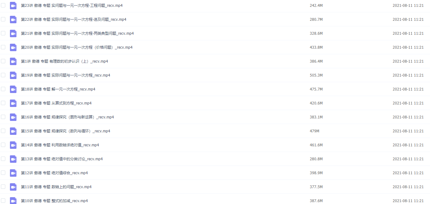 数学学习网初中傲德初一数学全套(同步基础提高满分冲刺课)插图2 数学学习网初中傲德初一数学全套(同步基础提高满分冲刺课)插图2