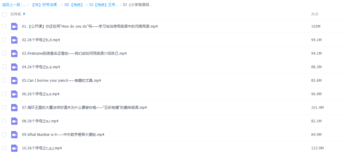 好芳法课堂小学英语视频教程一年级上册（同步英语教学课程）插图