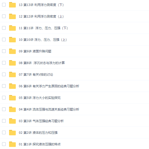 万门中学李邦彦物理深度进阶超清视频（液体压强和浮力专题）插图