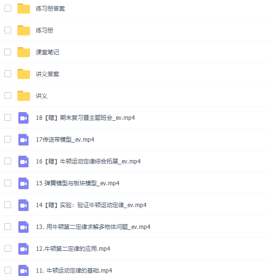 胡婷2021秋高一物理秋季尖端班（梳理运动与力知识点）插图2