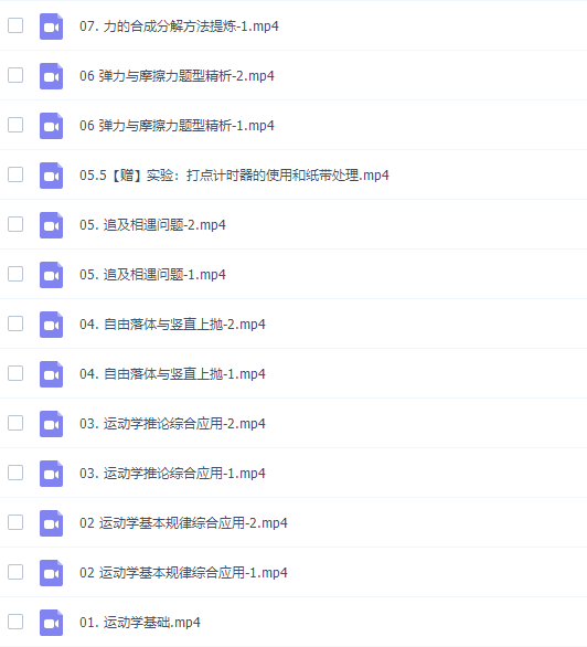 胡婷2021秋高一物理秋季尖端班（梳理运动与力知识点）插图3