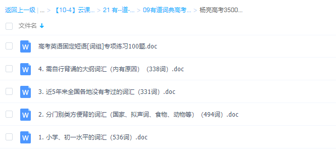 杨亮高考3500词汇分类文档插图1