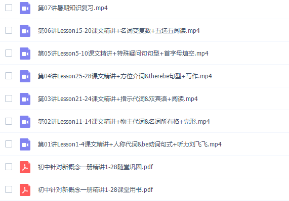 学而思刘飞飞初中英语新概念英语第一册视频课程插图