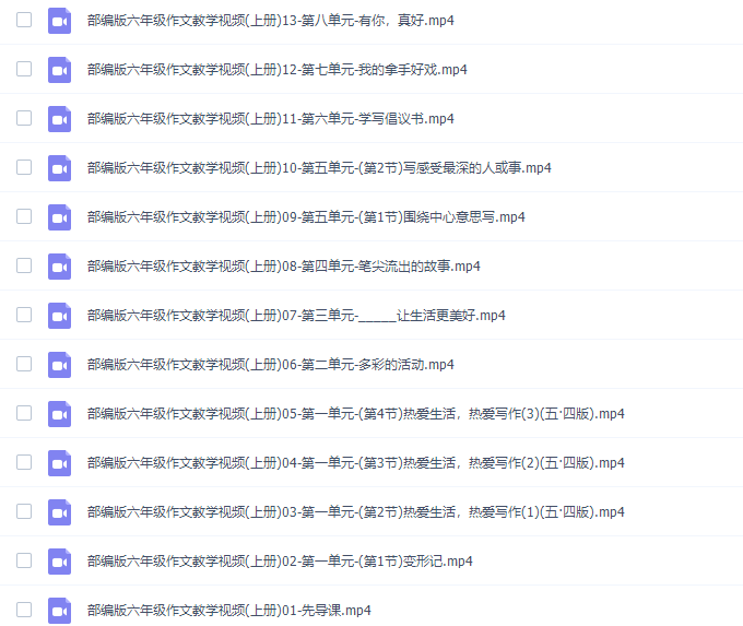 华语未来小学六年级部编版课本作文同步辅导训练提高视频网课插图1