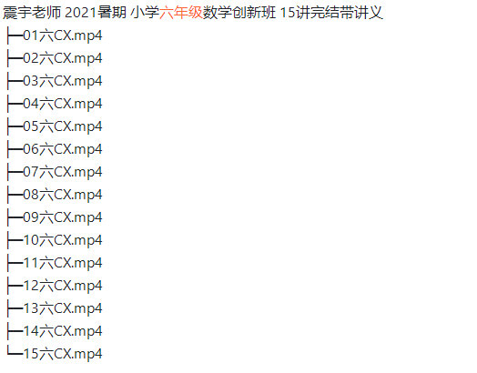 2021暑期震宇小学六年级数学创新班课程插图