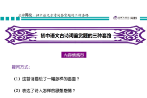 诸葛学堂豆神网校初中古诗词鉴赏的三种套路PDF课程
